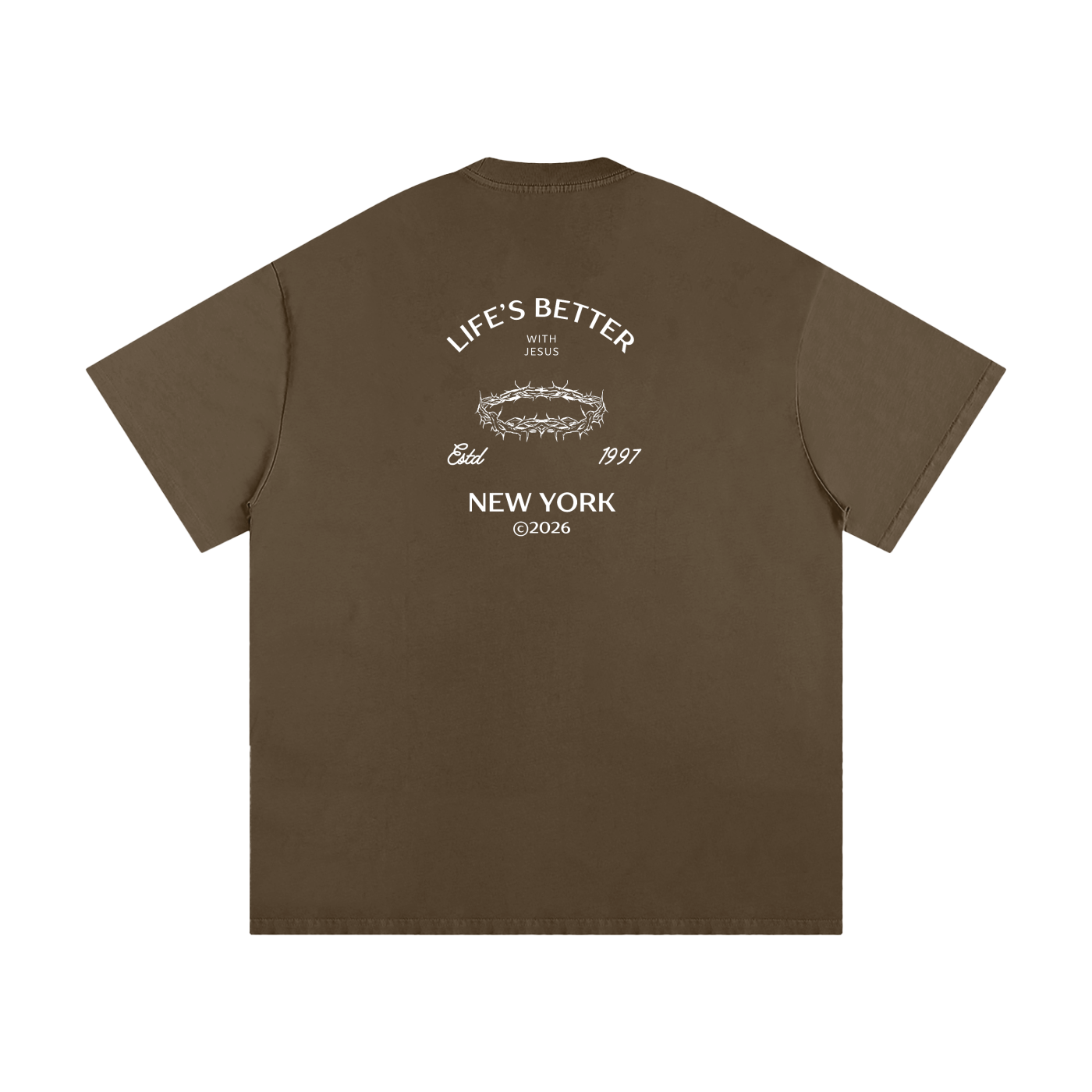 T-SHIRT,TEE,BROWN,TOP