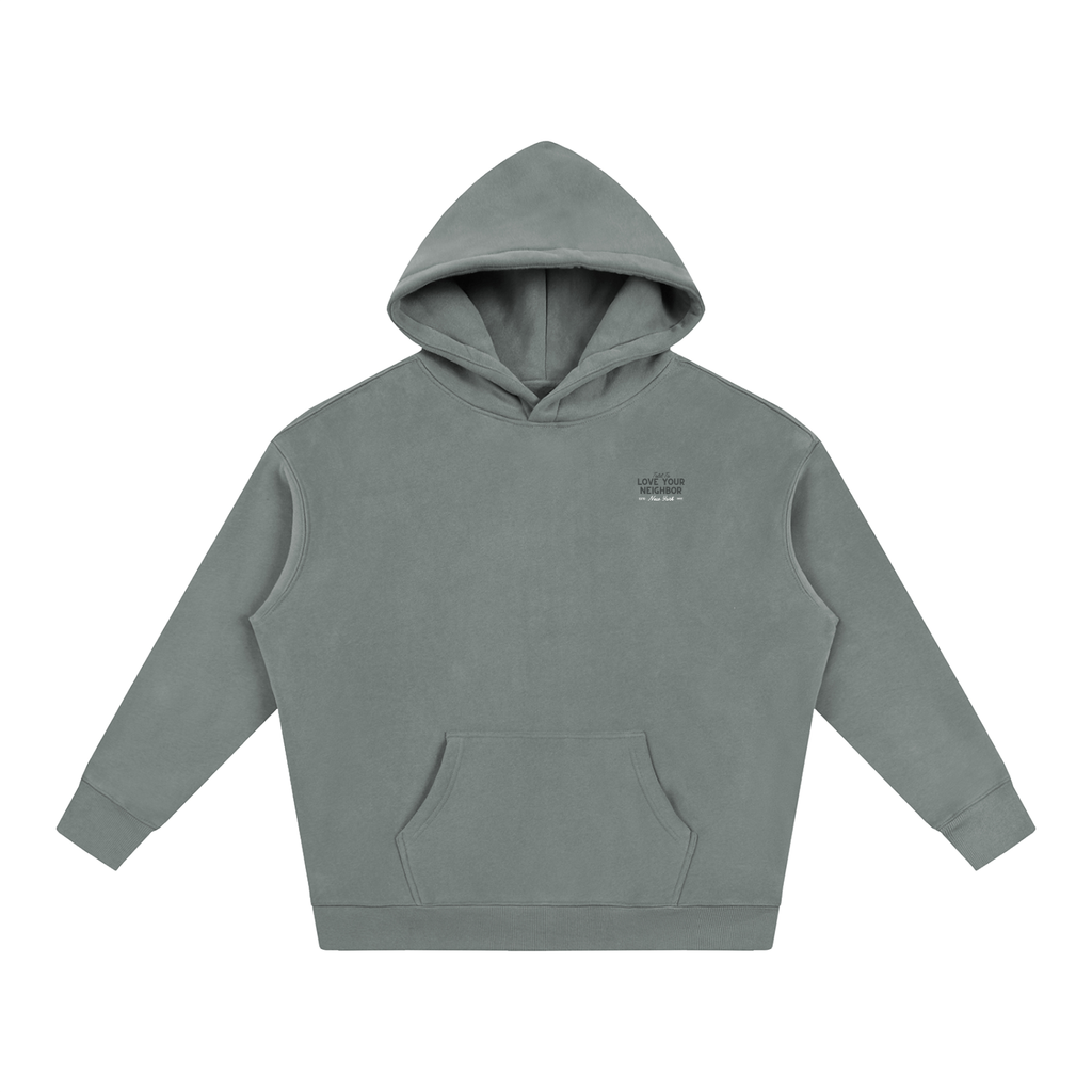 Love Your Neighbor Oversized Hoodie Light Gray