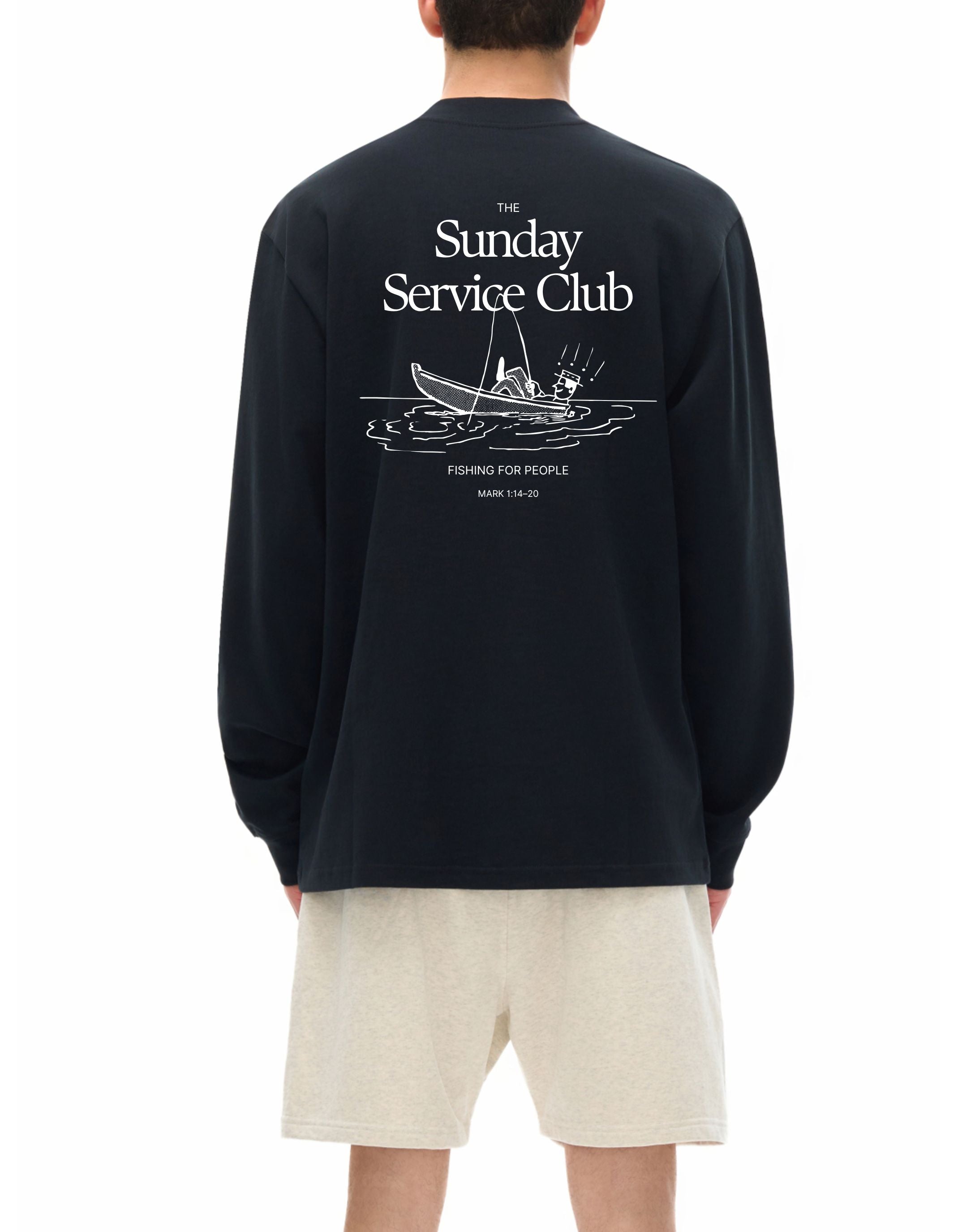 SUNDAY SERVICE CLUB LONG TEE WASHED BLACK
