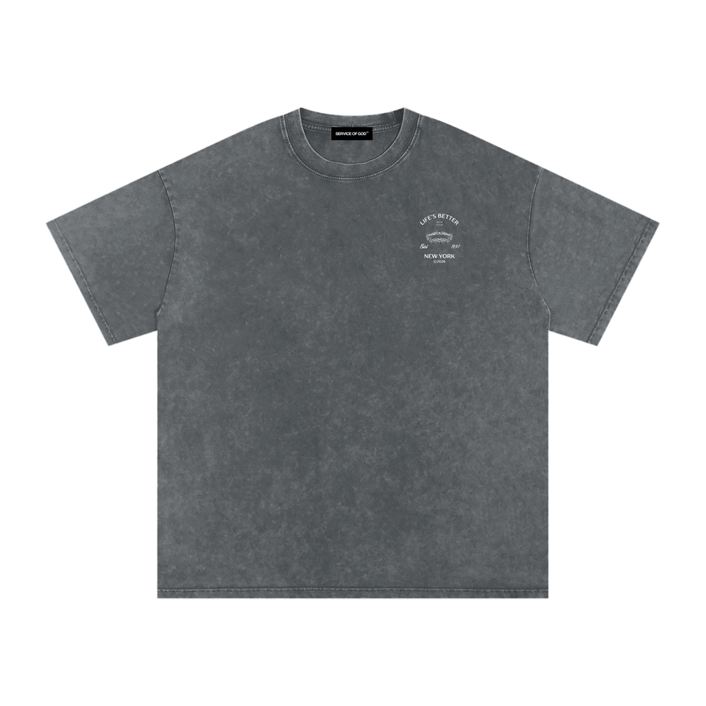 BETTER WITH JESUS WASHED T-SHIRT GRAY