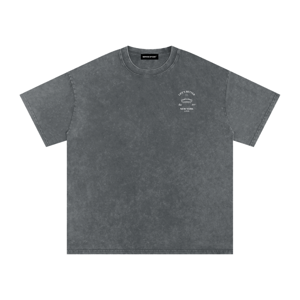 BETTER WITH JESUS WASHED T-SHIRT GRAY