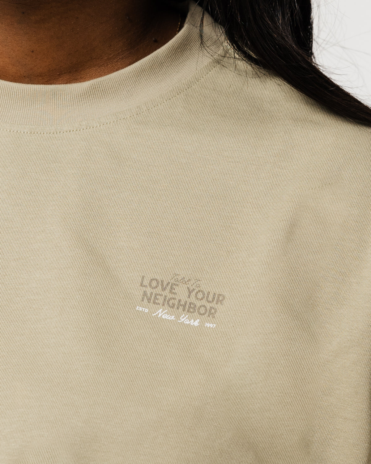 Love Your Neighbor Long-Sleeve Gray Green