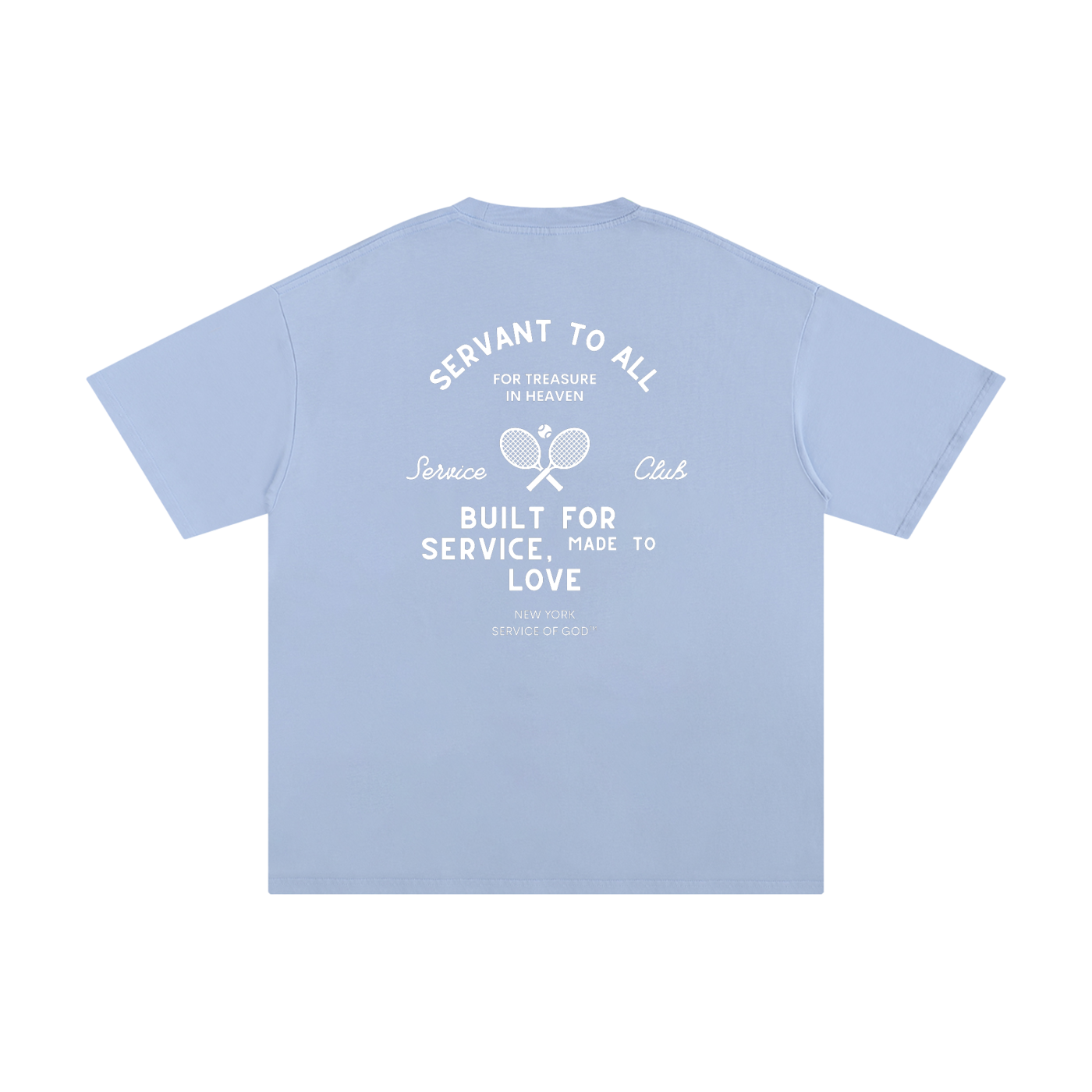 TOPS,T-SHIRT,BLUE