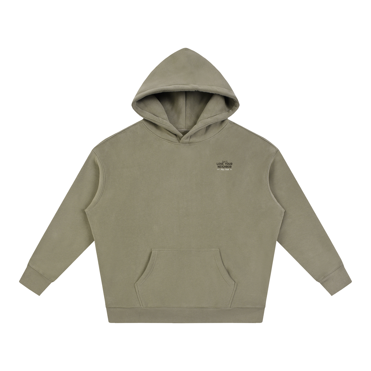 Love Your Neighbor Oversized Hoodie Gray Coffee
