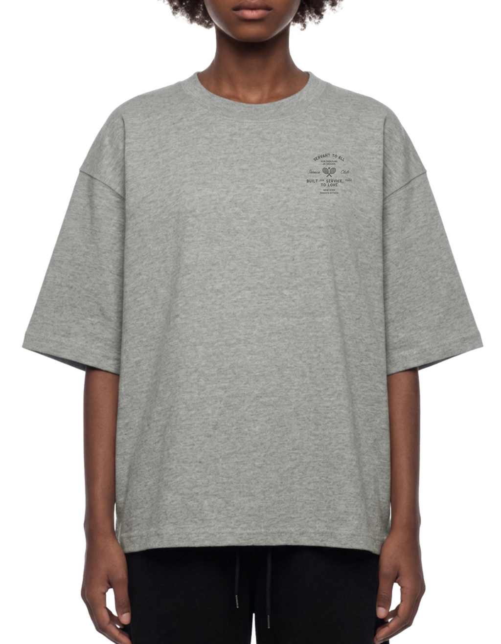 SERVANT FOR ALL T-SHIRT FLOWER GRAY