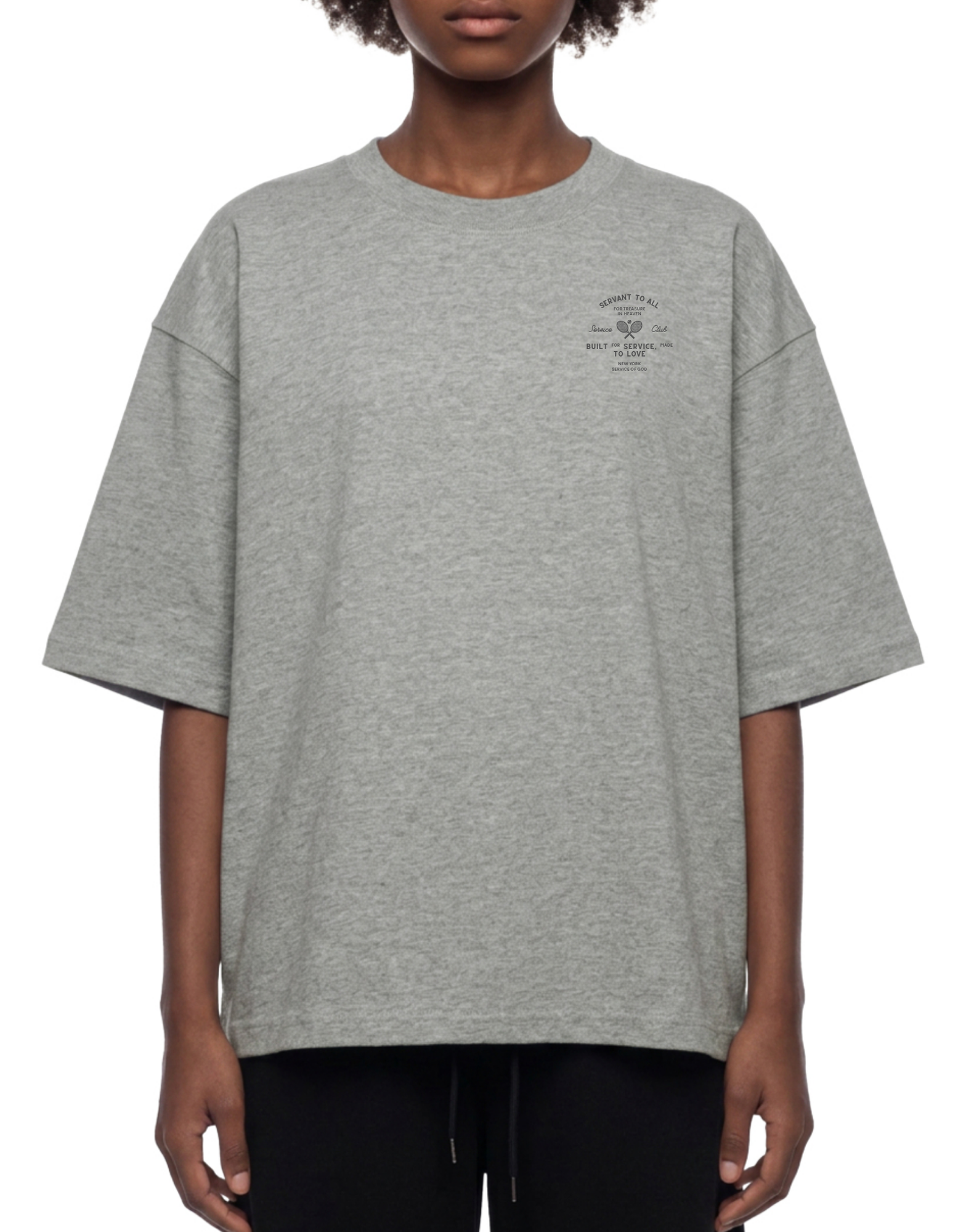 SERVANT FOR ALL T-SHIRT FLOWER GRAY