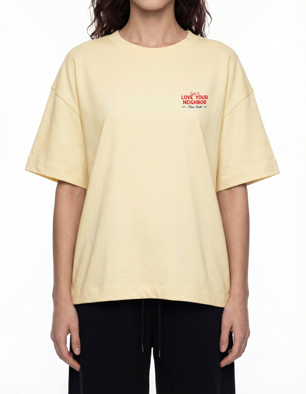 WOMENS LOVE YOUR NEIGHBOR TEE WHITE