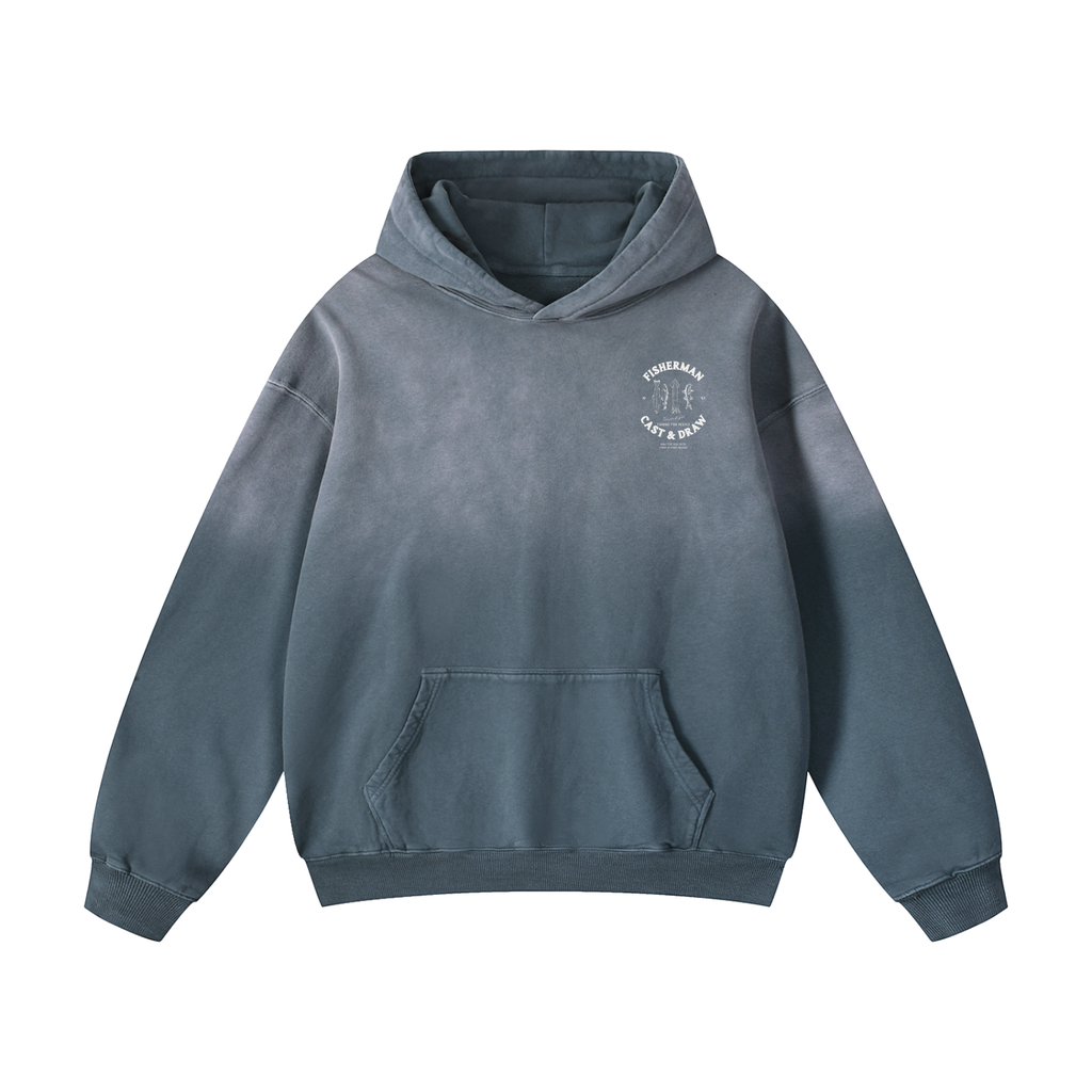 FISHERMAN HOODIE GRAY BLUE