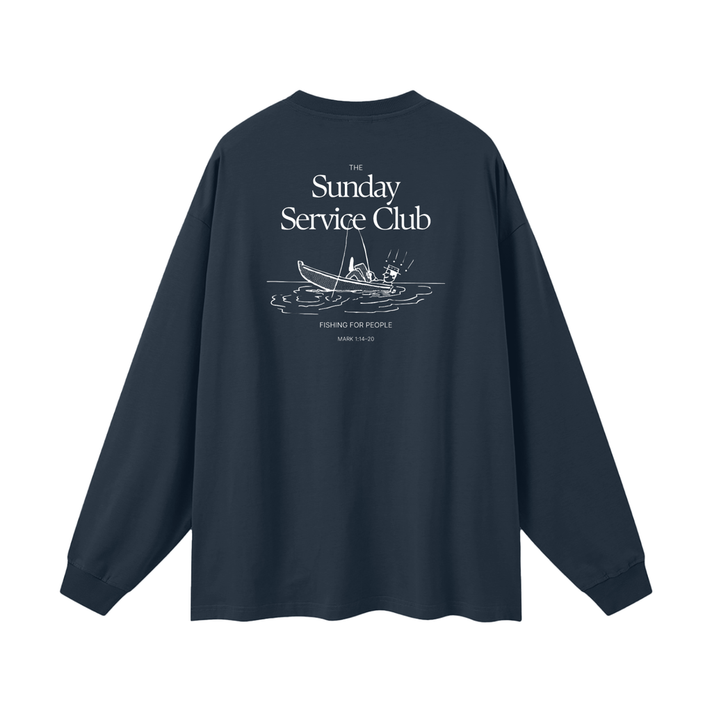 sunday service club,fishing for people,christian streetwear,t-shirt,tee,top,long-sleeve