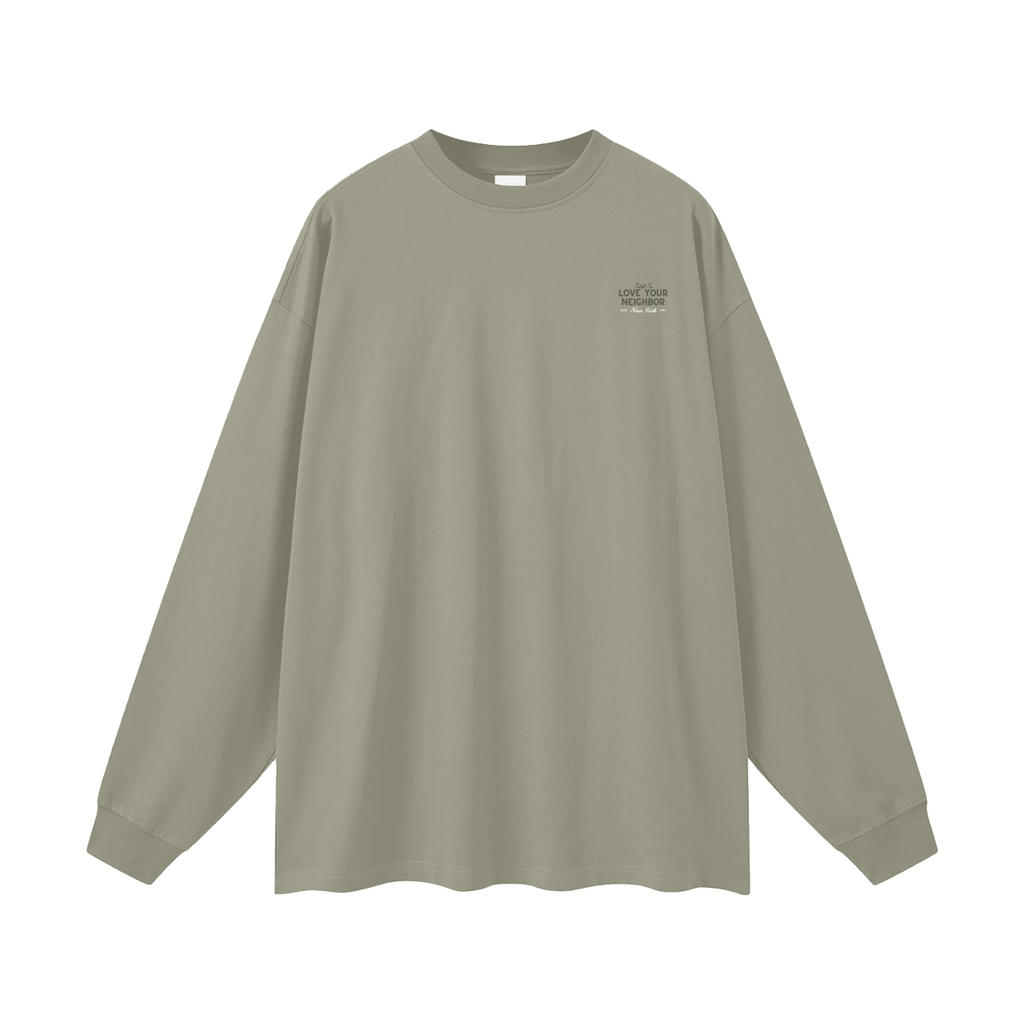 Love Your Neighbor Long-Sleeve Gray Green