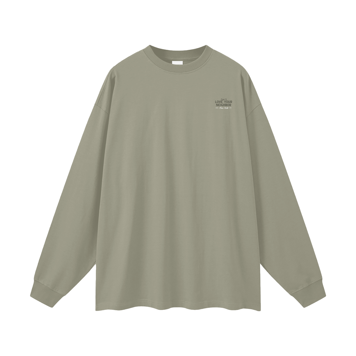 Love Your Neighbor Long-Sleeve Gray Green