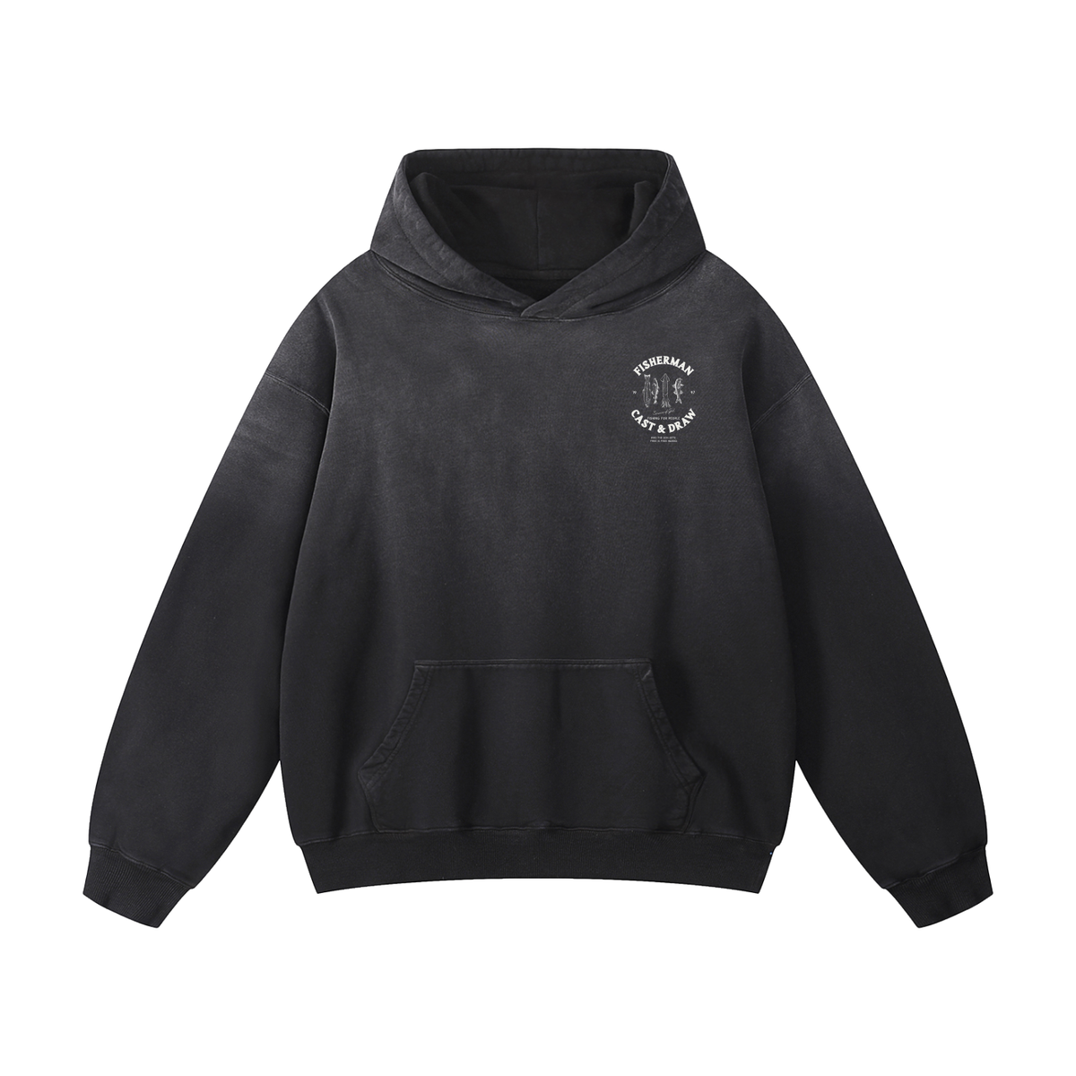 FISHERMAN HOODIE BLACK