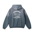 FISHERMAN HOODIE GRAY BLUE