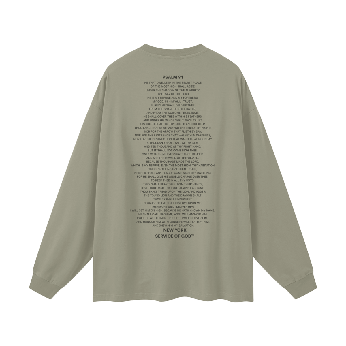 PSALM 91 LONG SLEEVE T-SHIRT OLIVE