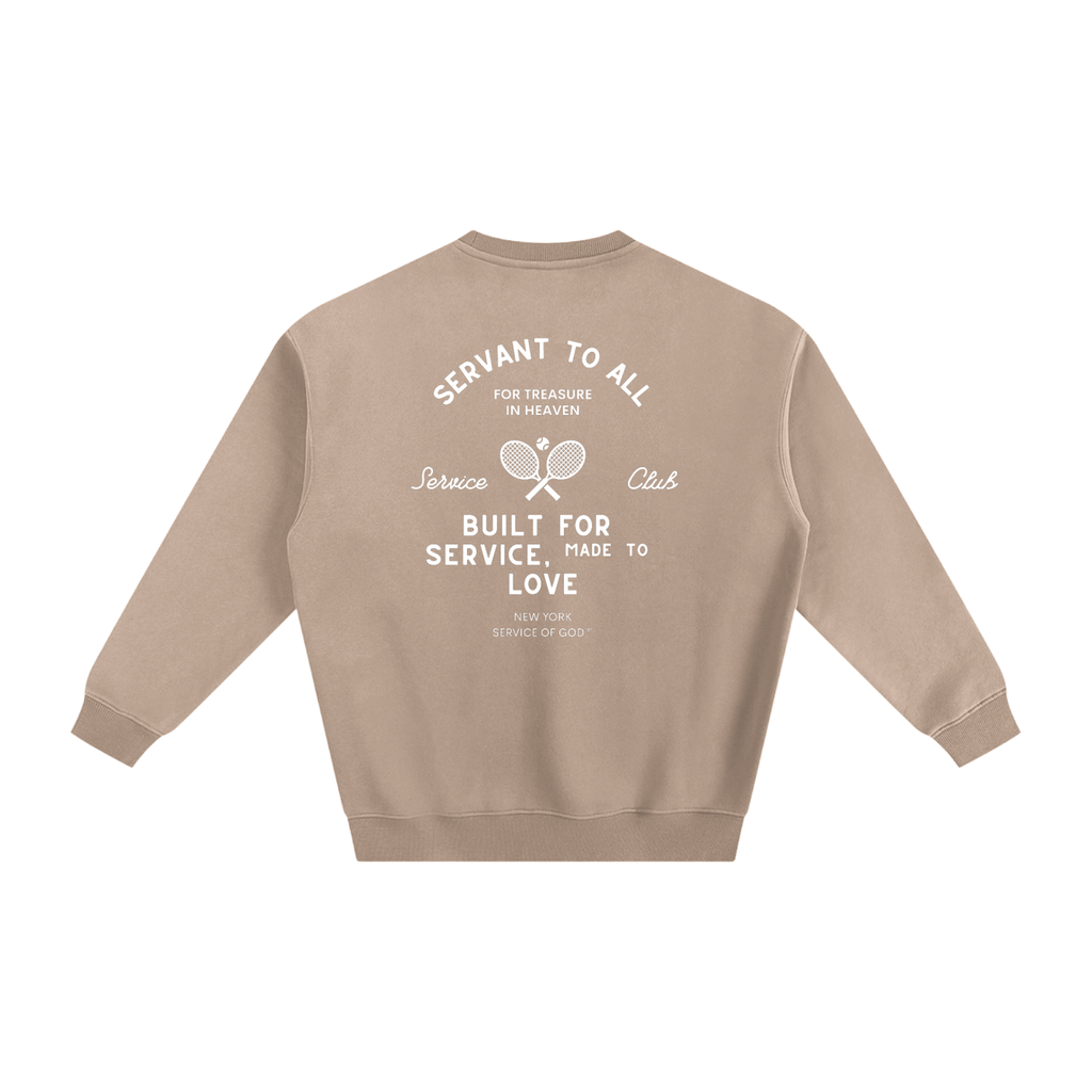 WOMENS SERVANT FOR ALL SWEATSHIRT GRAY APRICOT