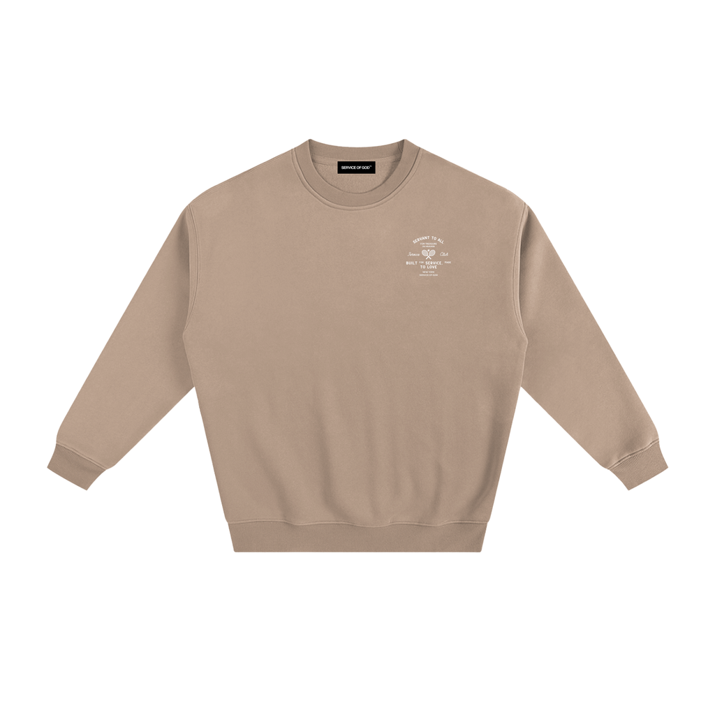 WOMENS SERVANT FOR ALL SWEATSHIRT GRAY APRICOT