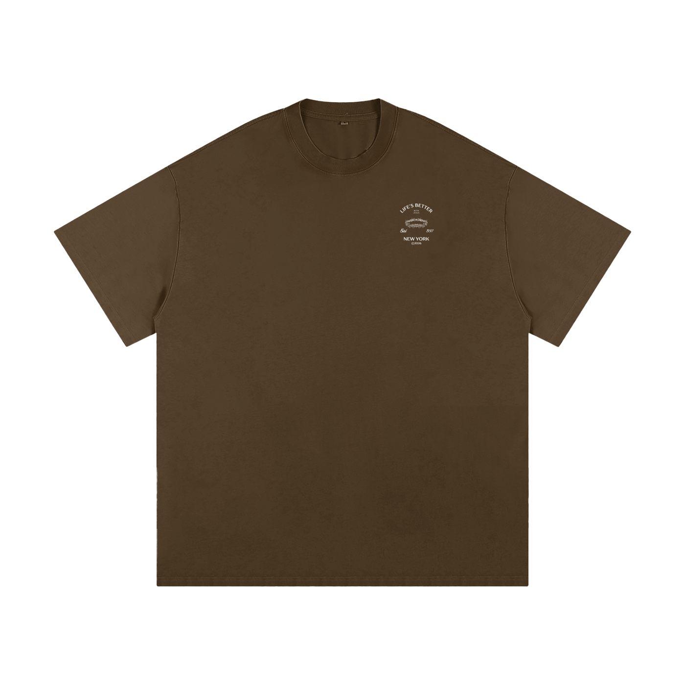 T-SHIRT,TEE,BROWN,TOP