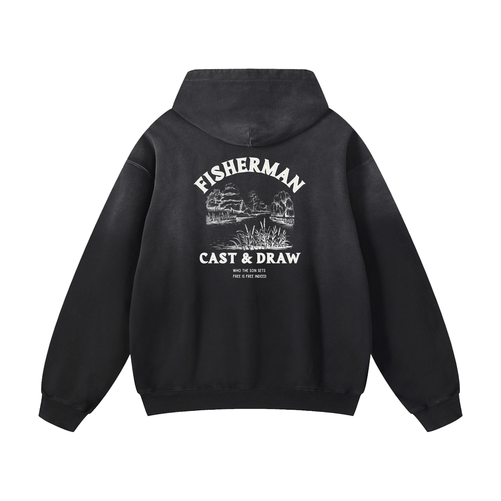 FISHERMAN HOODIE BLACK