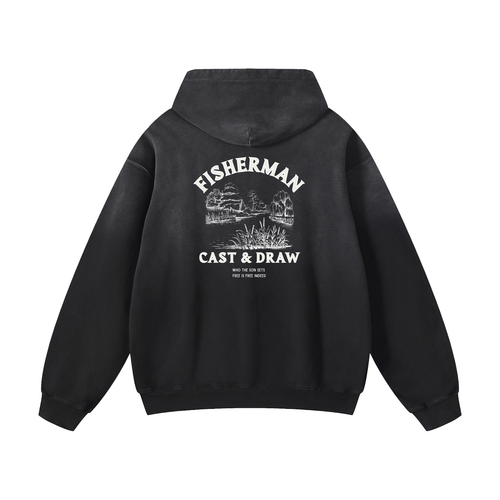 FISHERMAN HOODIE BLACK