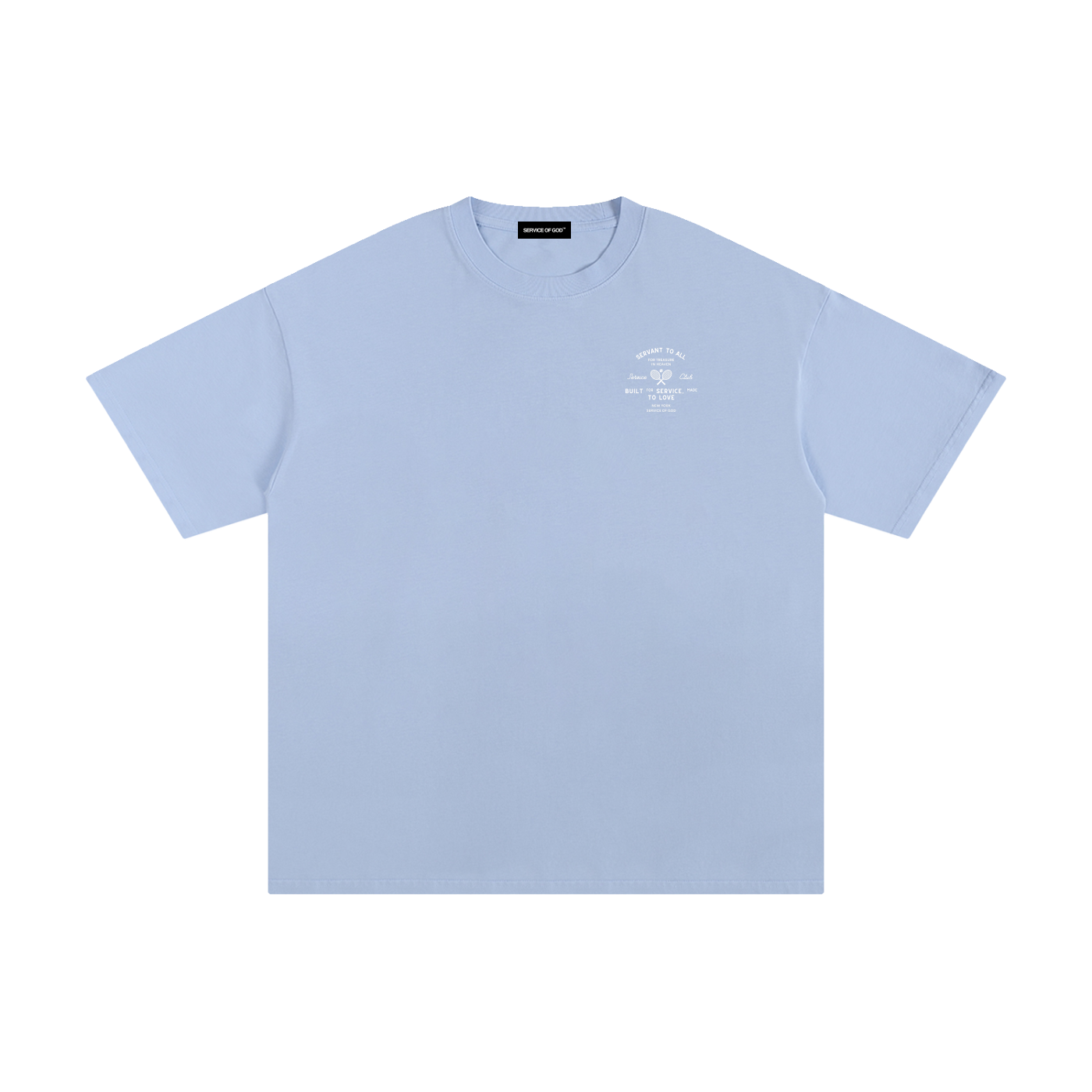 TOPS,T-SHIRT,BLUE