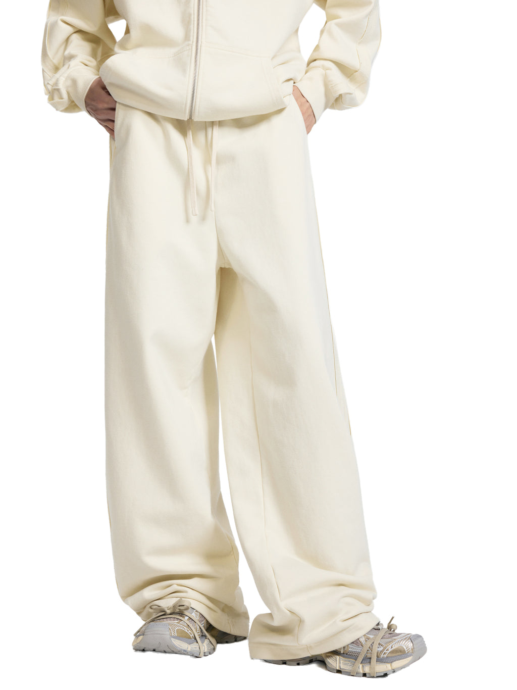 STRAIGHT CONTRAST SWEATPANTS CREAM