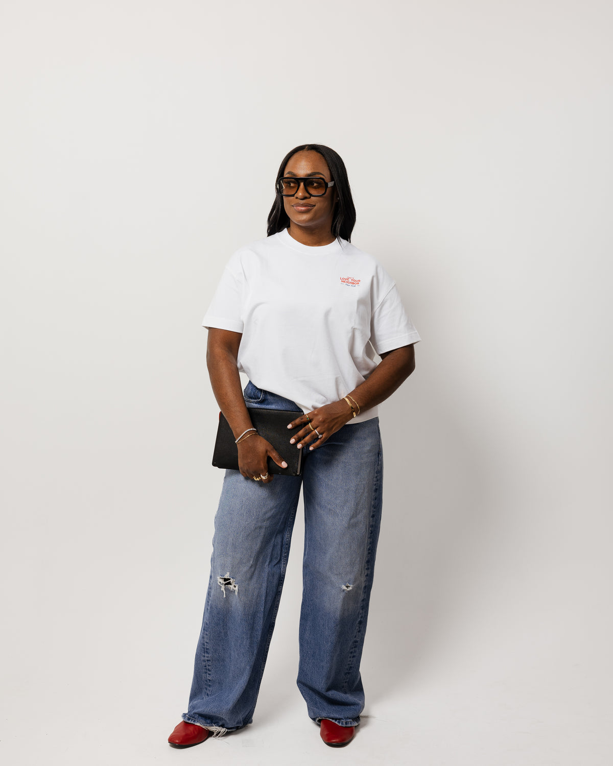 WOMENS LOVE YOUR NEIGHBOR TEE WHITE