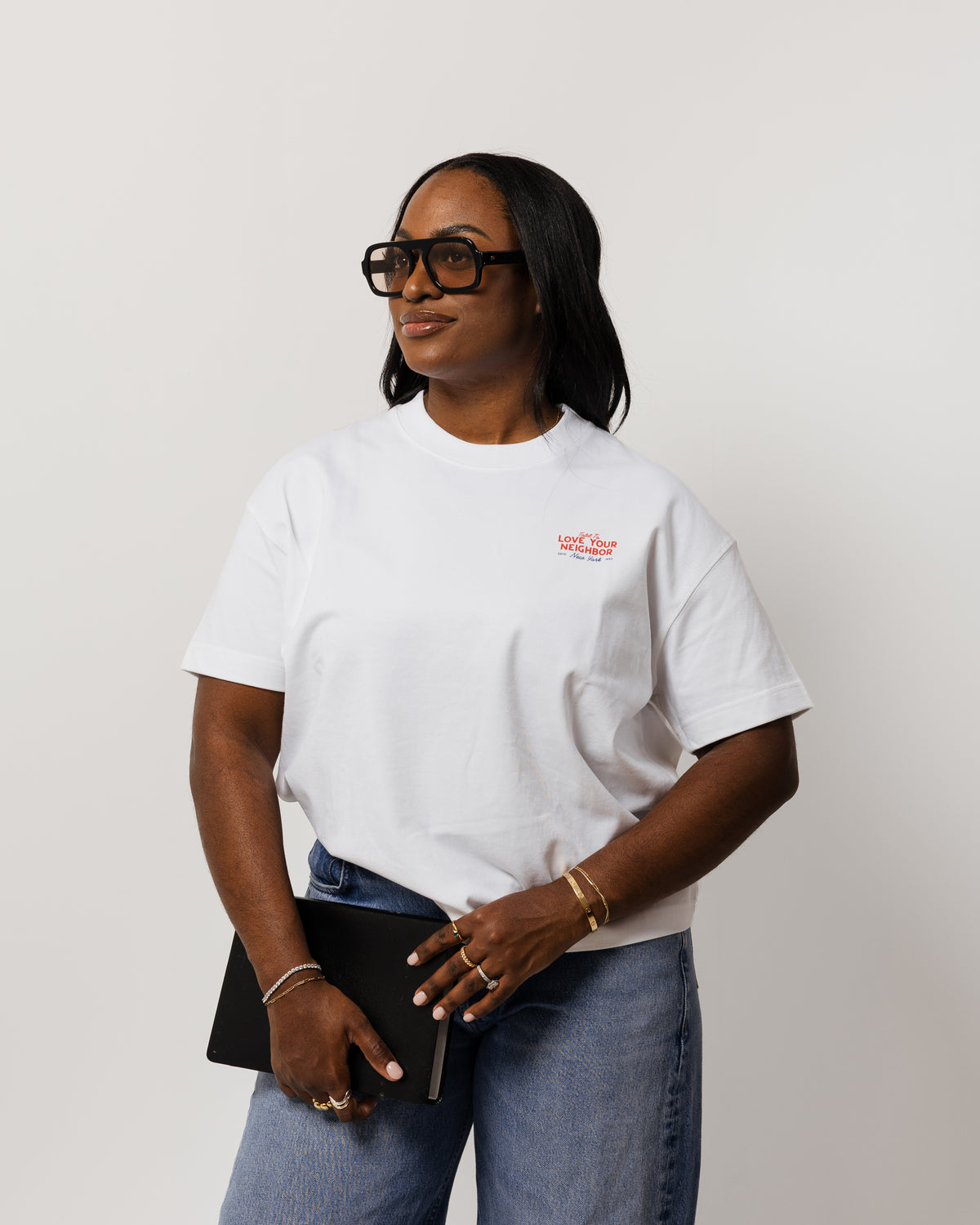 WOMENS LOVE YOUR NEIGHBOR TEE WHITE