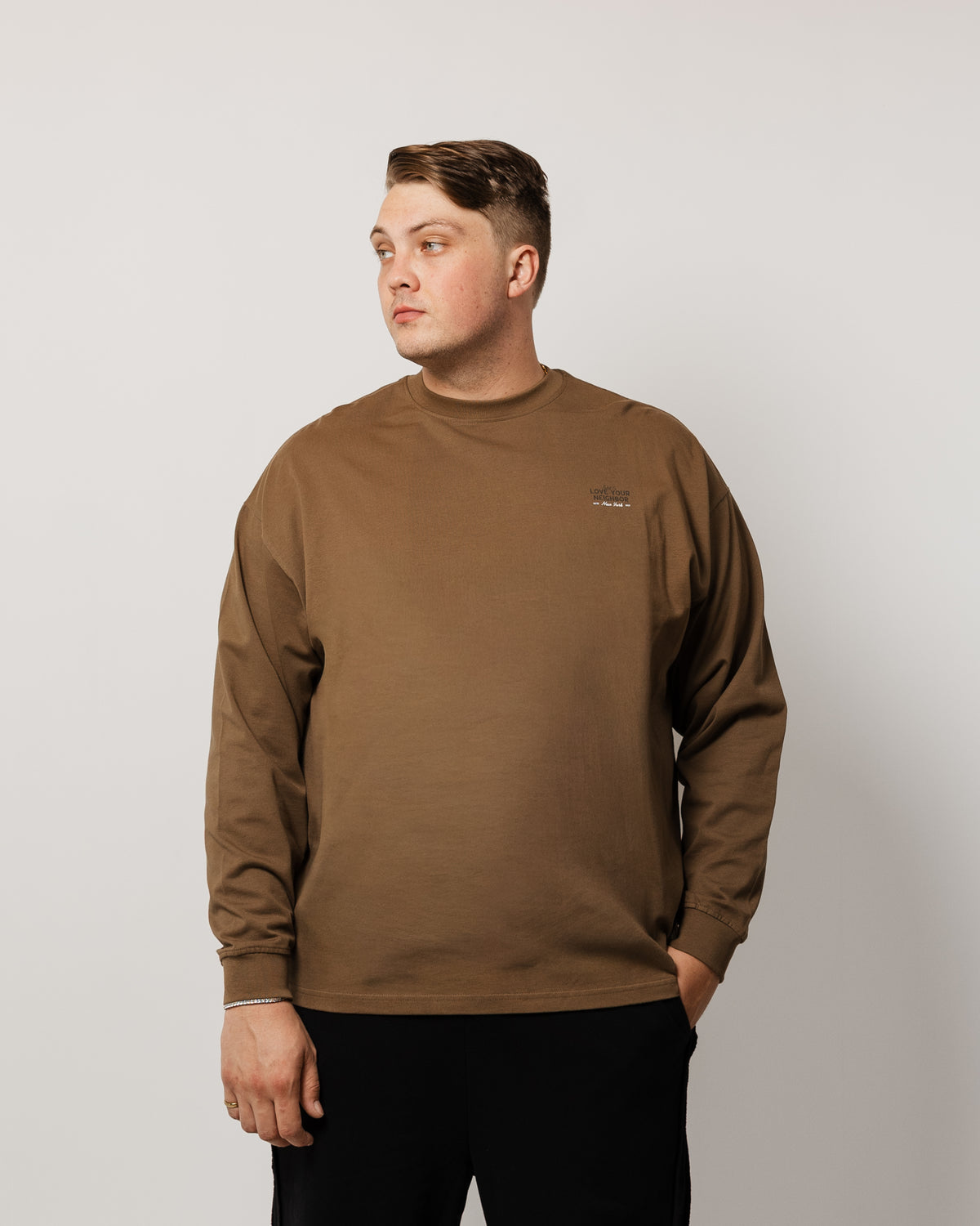 Love Your Neighbor Long-Sleeve Brown