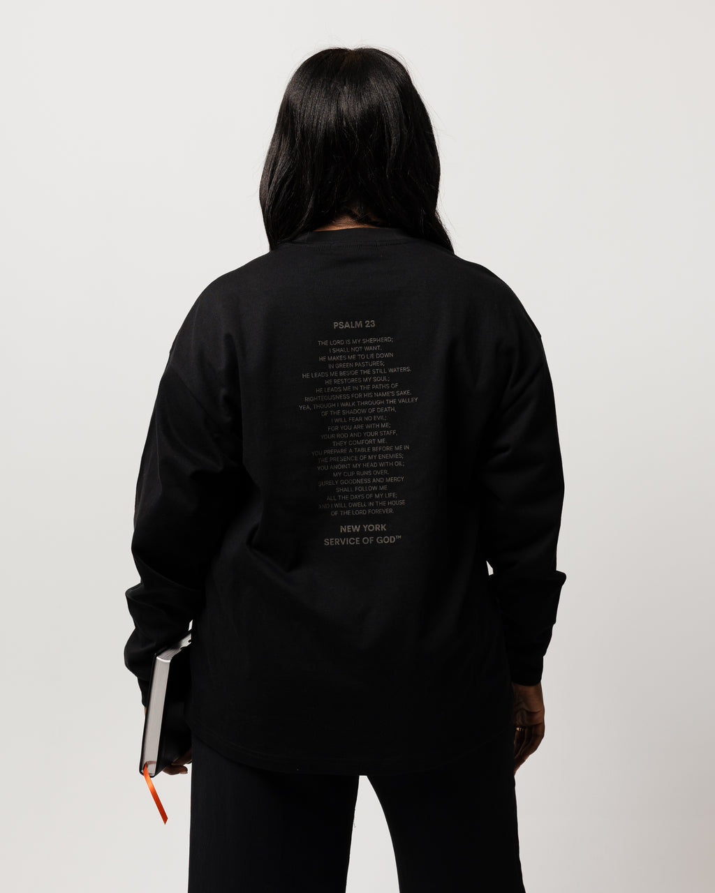 PSALM 23 LONG SLEEVE T-SHIRT BLACK