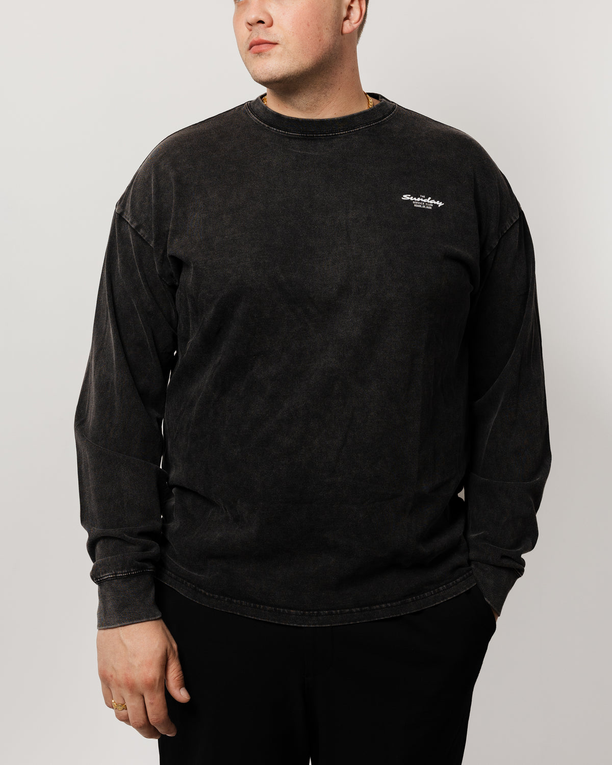 SUNDAY SERVICE CLUB LONG SLEEVE WASHED BLACK