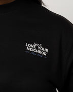 WOMENS LOVE YOUR NEIGHBOR LONG SLEEVE BLACK