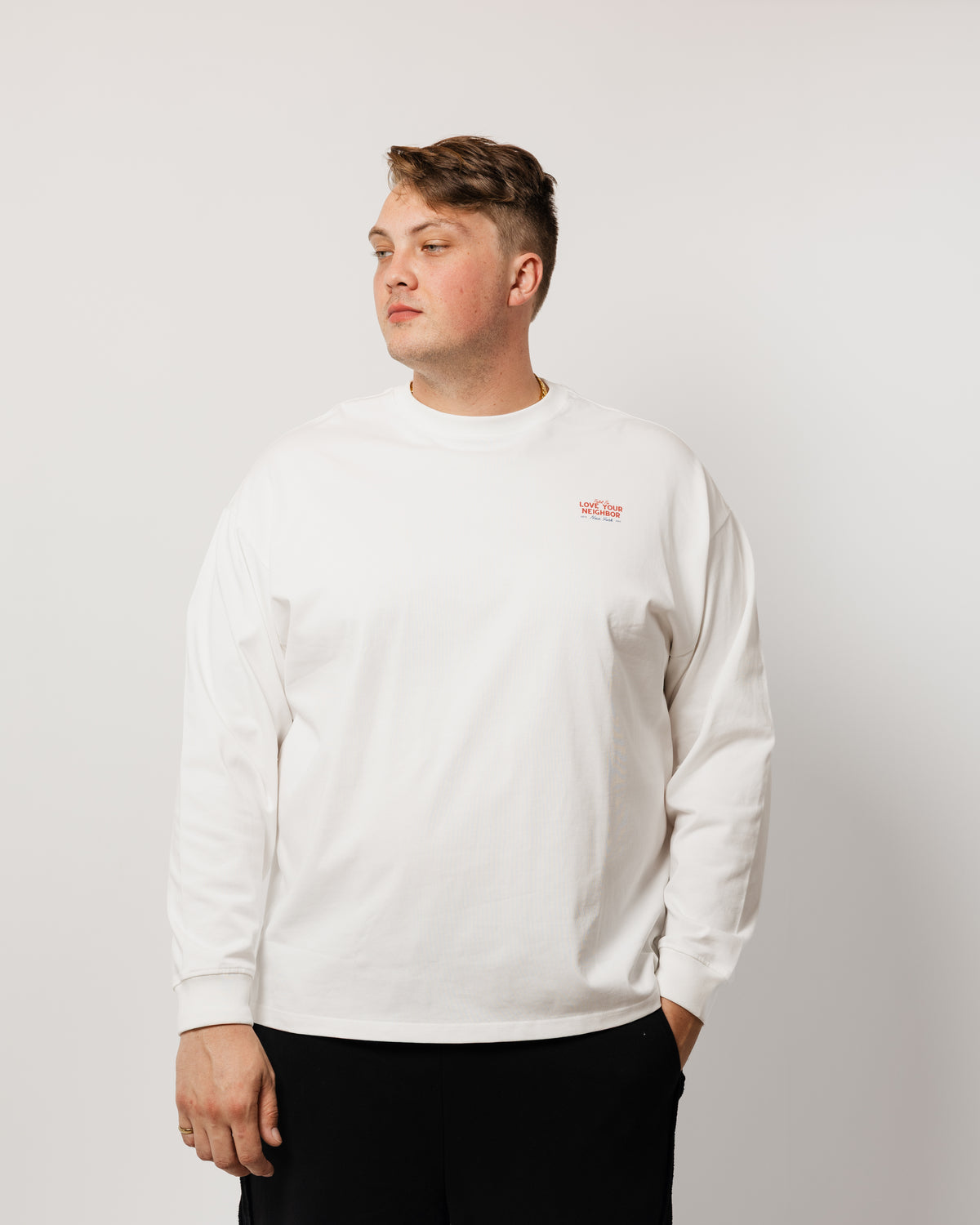LOVE YOUR NEIGHBOR LONG-SLEEVE WHITE