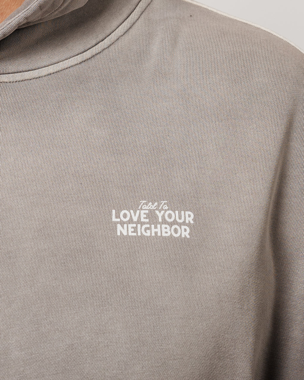 LOVE YOUR NEIGHBOR HOODIE GRAY