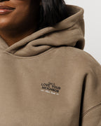 Love Your Neighbor Oversized Hoodie Light Gray