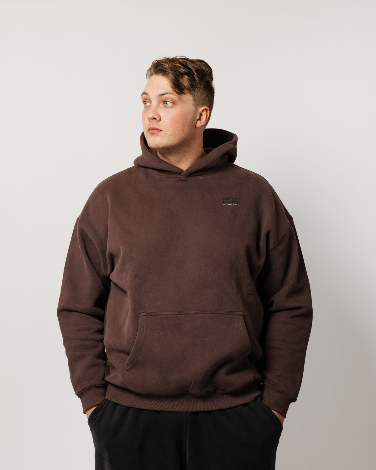 Love Your Neighbor Oversized Hoodie Light Gray