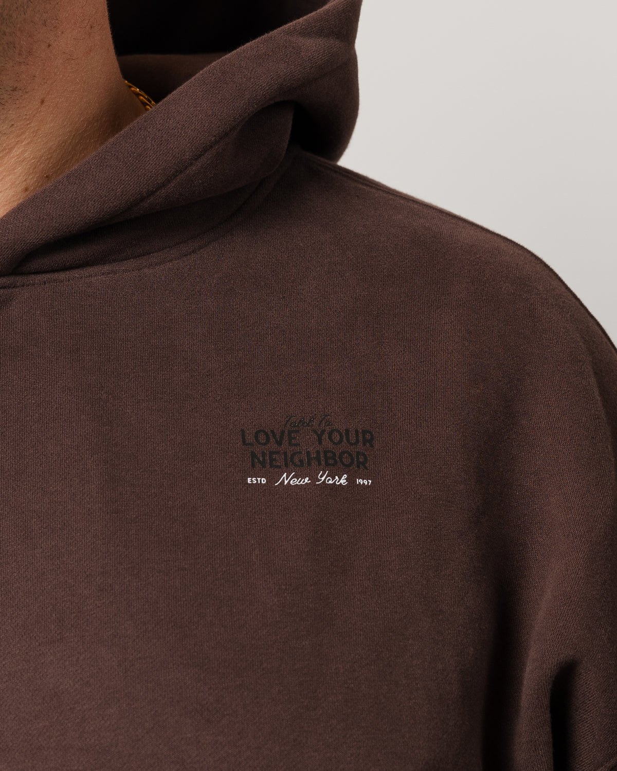 Love Your Neighbor Oversized Hoodie Light Gray
