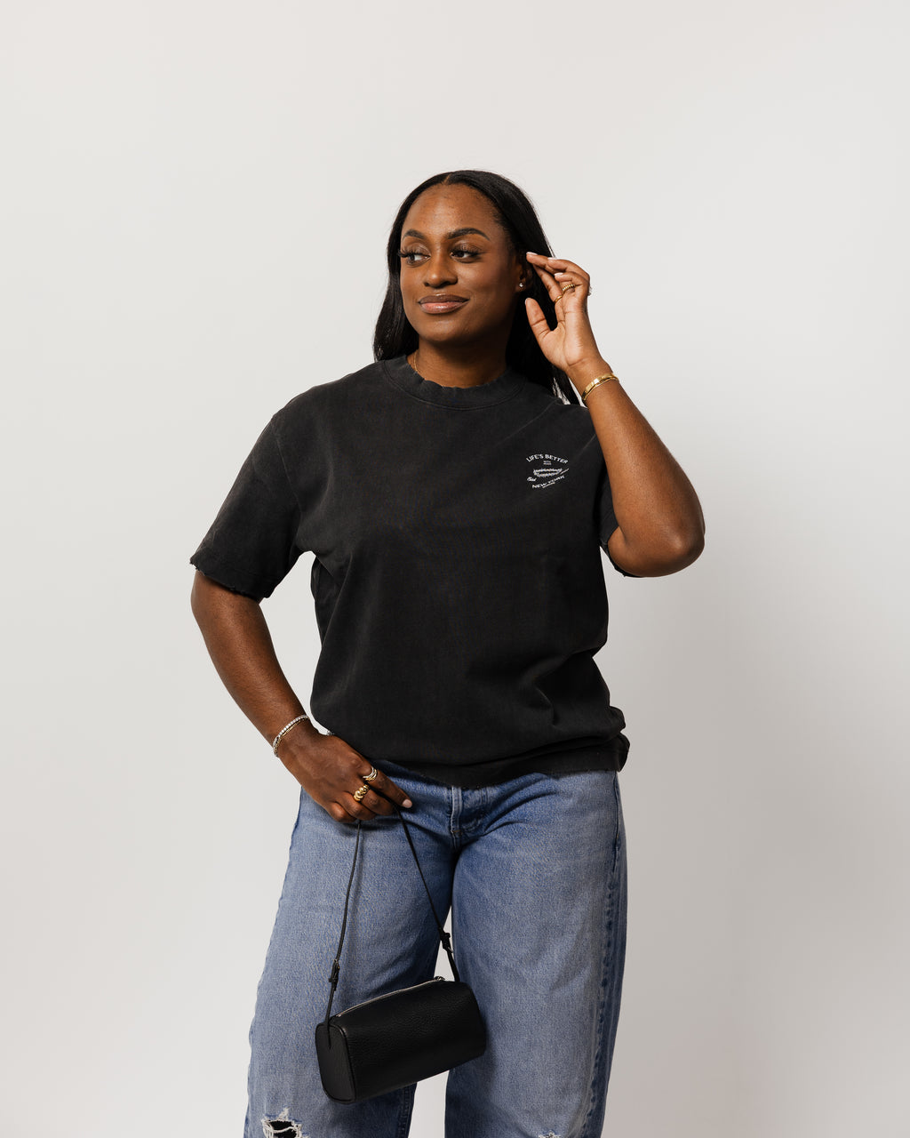 BETTER WITH JESUS VINTAGE DISTRESSED T-SHIRT BLACK