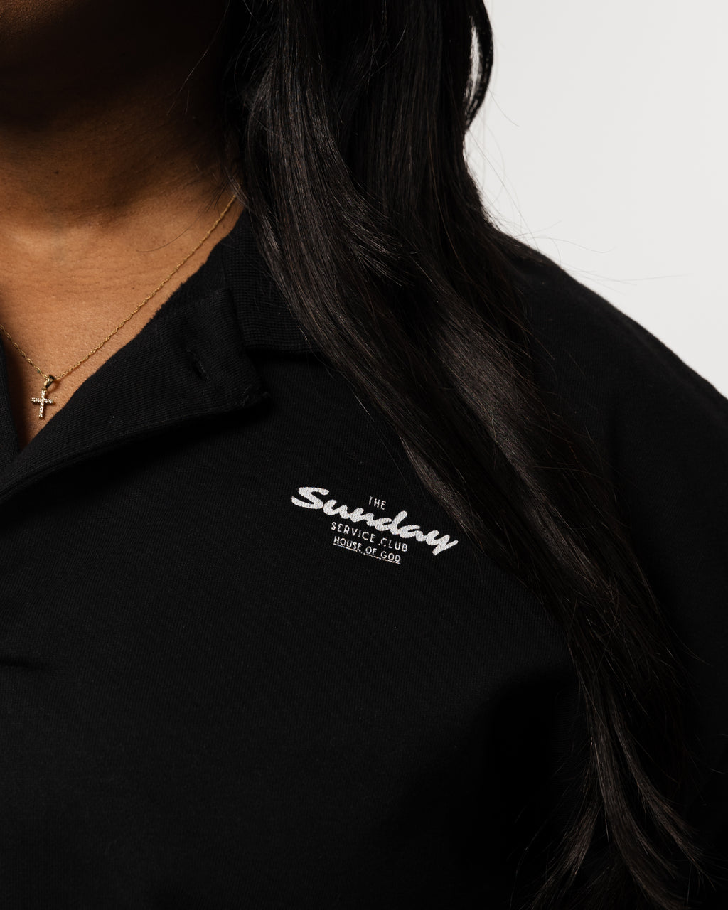 SUNDAY SERVICE CLUB POLO SWEATSHIRT GRAY