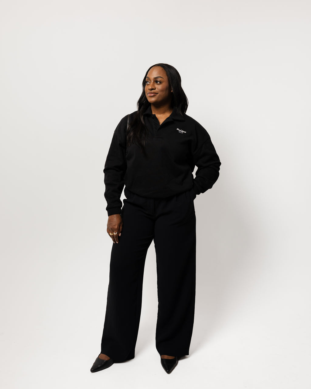 SUNDAY SERVICE CLUB POLO SWEATSHIRT GRAY