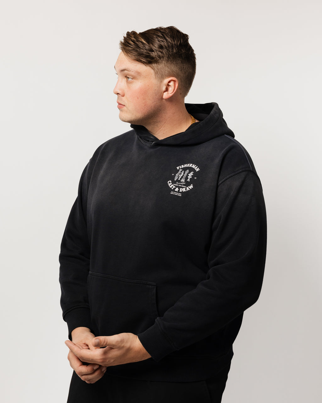 FISHERMAN HOODIE BLACK