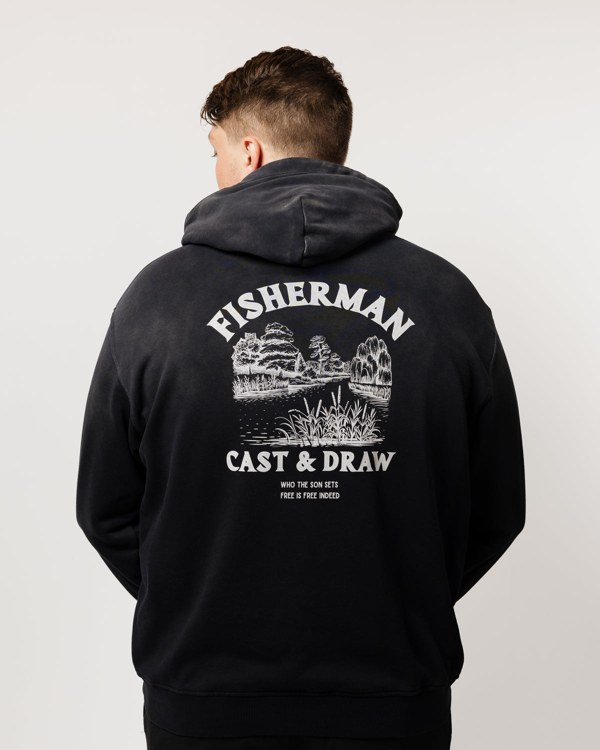 FISHERMAN HOODIE BLACK