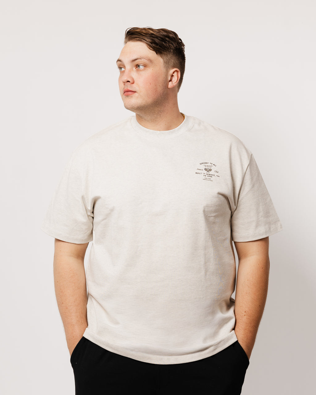 SERVANT FOR ALL T-SHIRT OAT GRAY