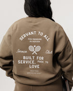 WOMENS SERVANT FOR ALL CREWNECK SWEATSHIRT GREY COFFEE