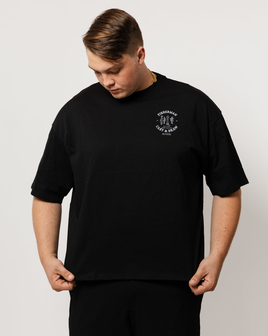 FISHERMAN LOOSE BOXY T-SHIRT WHITE
