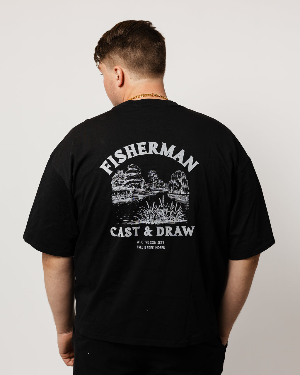 FISHERMAN LOOSE BOXY T-SHIRT WHITE